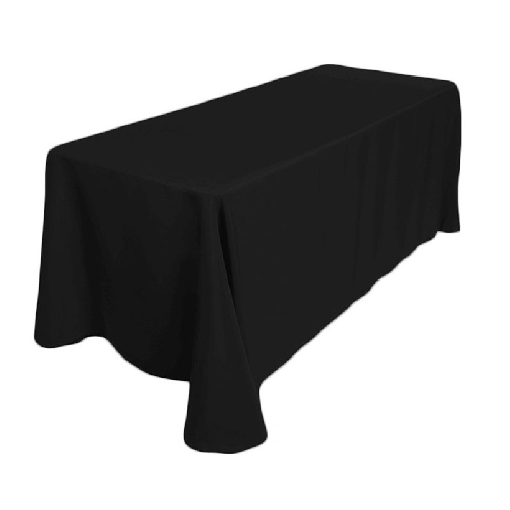 Polyester Tablecloth 90" x 132" Black Prestige Linens