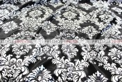 Damask Print Charmeuse Aisle Runner - Black/White