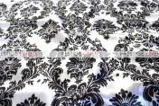 Damask Print Charmeuse Aisle Runner - White/Black