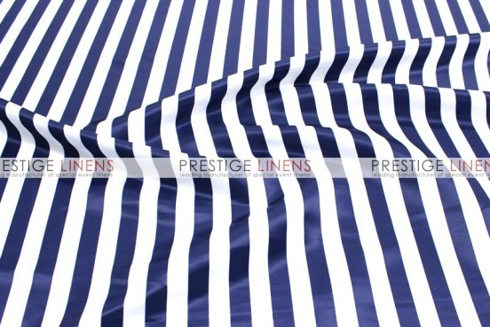 Striped Print Lamour Draping - 1 Inch - Navy