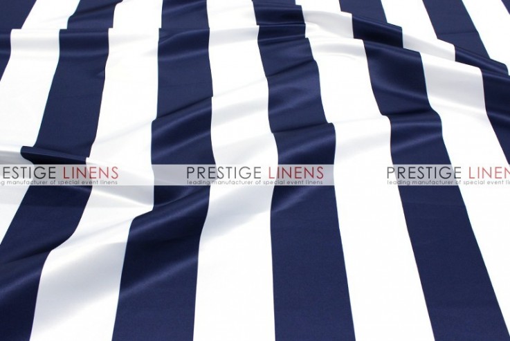 Striped Print Lamour Draping - 3.5 Inch - Navy
