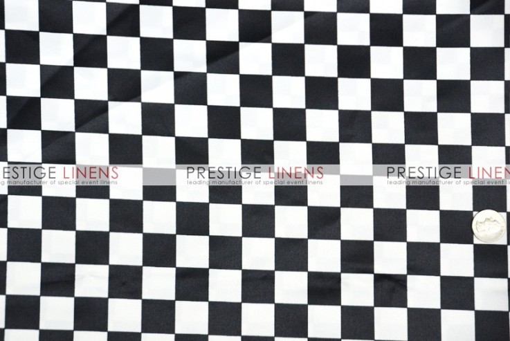 Race Check Lamour Napkin-1 Inch - White/Black