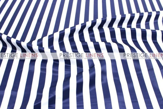 Striped Print Lamour Napkin - 1 Inch - Navy