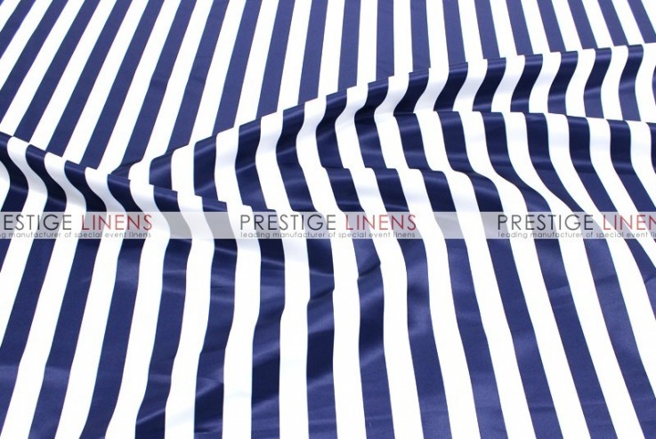 Striped Print Lamour Napkin - 1 Inch - Navy