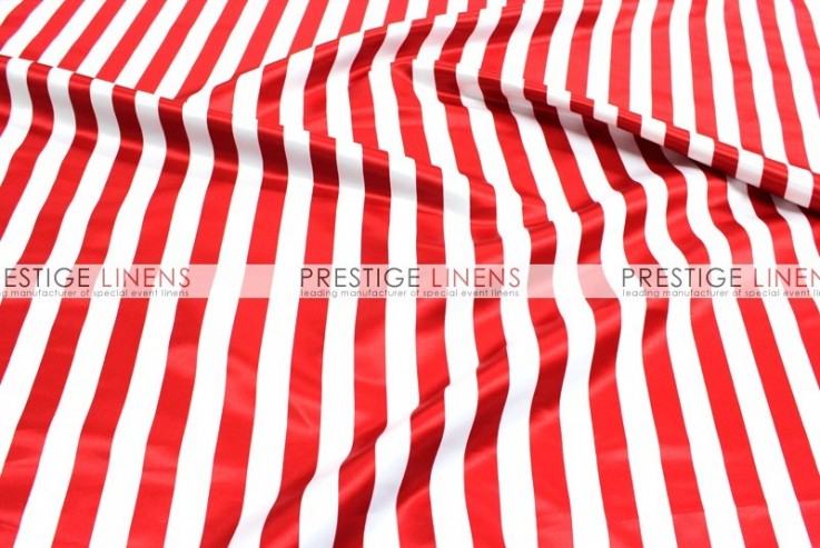 Striped Print Lamour Table Linen - 1 Inch - Red