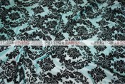 Flocking Damask Taffeta Aisle Runner - Aqua/Black