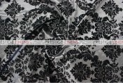 Flocking Damask Taffeta Aisle Runner - Charcoal/Black