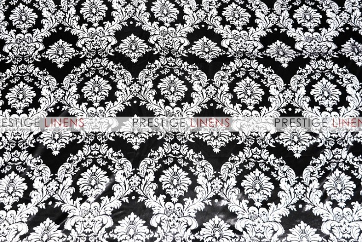 Damask Print Lamour Chair Caps & Sleeves - Black/White