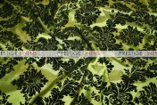 Flocking Damask Taffeta Chair Caps & Sleeves - Dk Lime/Black