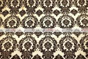 Flocking Damask Taffeta Aisle Runner - Ivory/Black