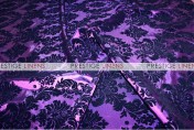 Flocking Damask Taffeta Chair Caps & Sleeves - Purple/Black