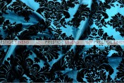 Flocking Damask Taffeta Chair Caps & Sleeves - Teal/Black