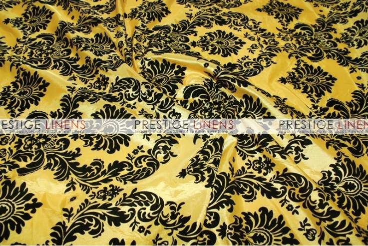 Flocking Damask Taffeta Chair Caps & Sleeves - Yellow/Black