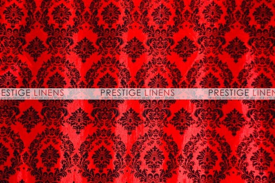 Flocking Damask Taffeta Aisle Runner - Red/Black