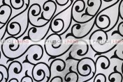 Flocking Damask Taffeta Aisle Runner - Scroll