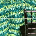 Leaf Petal Taffeta Chair Caps & Sleeves - Multi Teal
