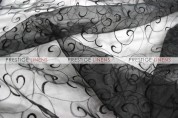 Organza Swirl Chair Caps & Sleeves - 1127 Black