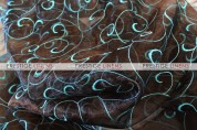 Organza Swirl Chair Caps & Sleeves - Brown/Aqua