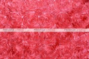 Rosette Satin Chair Caps & Sleeves - Coral