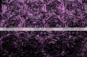 Rosette Satin Chair Caps & Sleeves - Plum