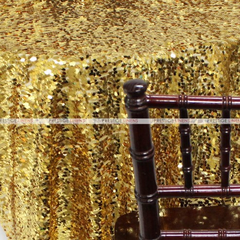 Teardrop Sequins Chair Caps & Sleeves - Gold