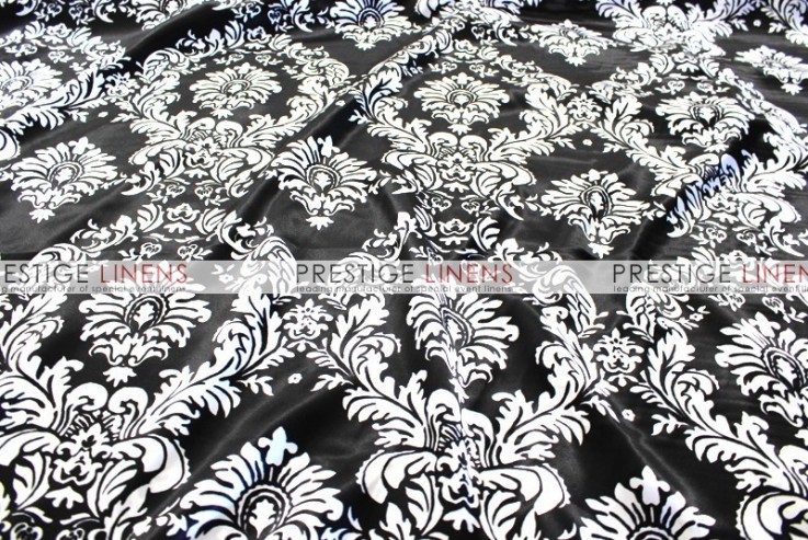 Damask Print Charmeuse Pad Cover-Black/White