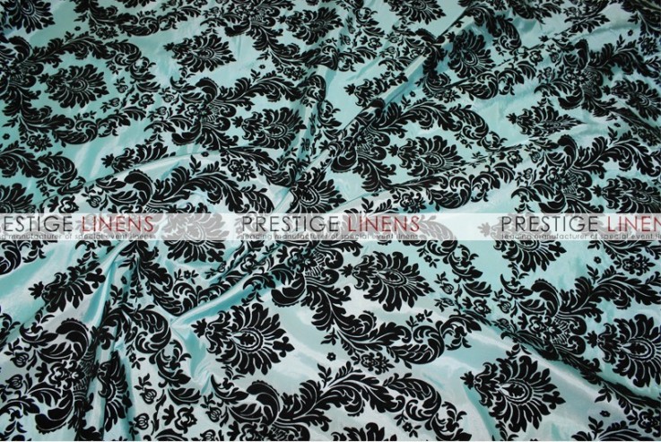 Flocking Damask Taffeta Pad Cover-Aqua/Black