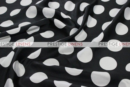 Polka Dot Print Charmeuse Pad Cover-Black/White