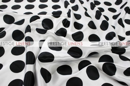 Polka Dot Print Charmeuse Pad Cover-White/Black