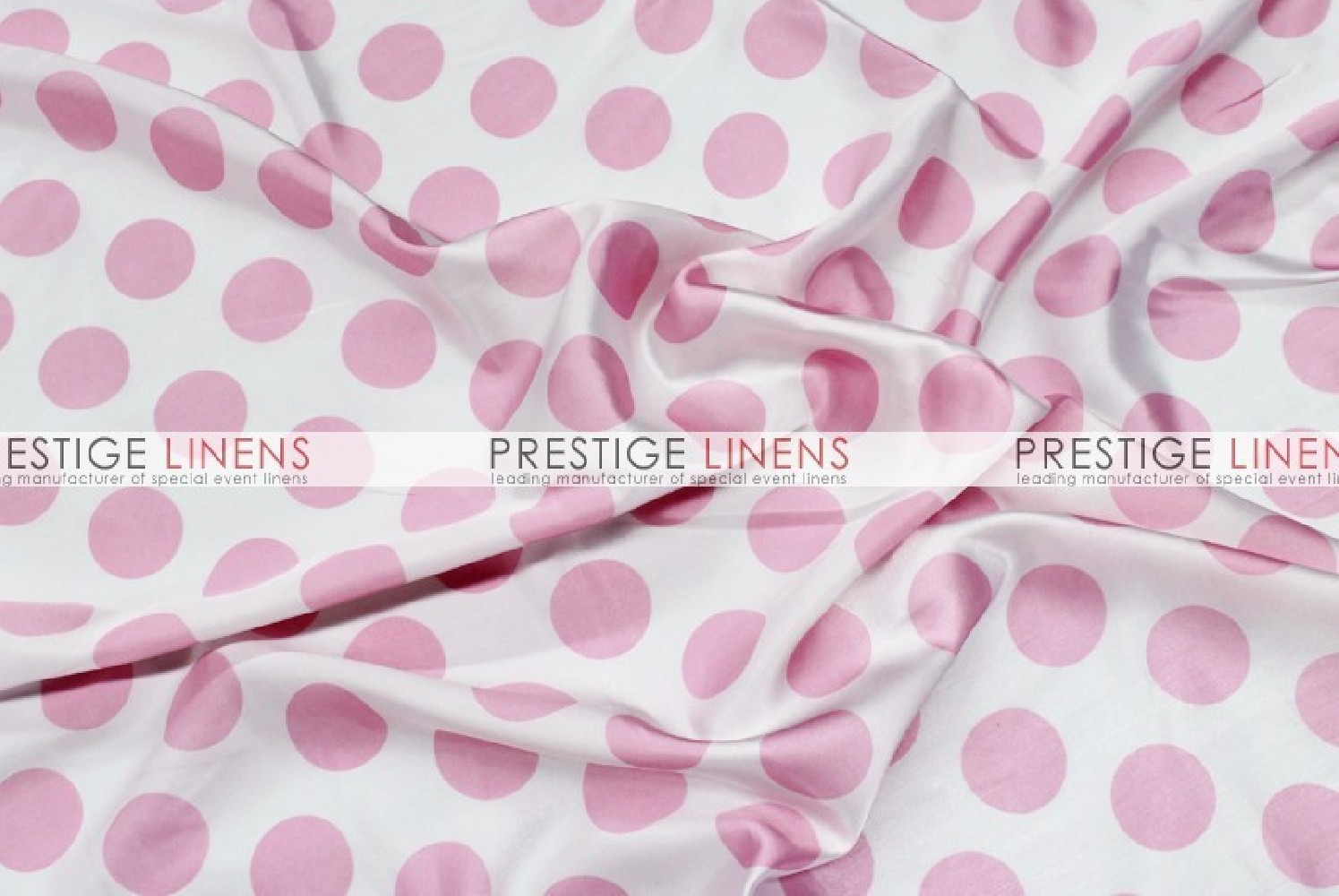 Polka Dot Charmeuse - Fabric by the yard - White/Red - Prestige Linens