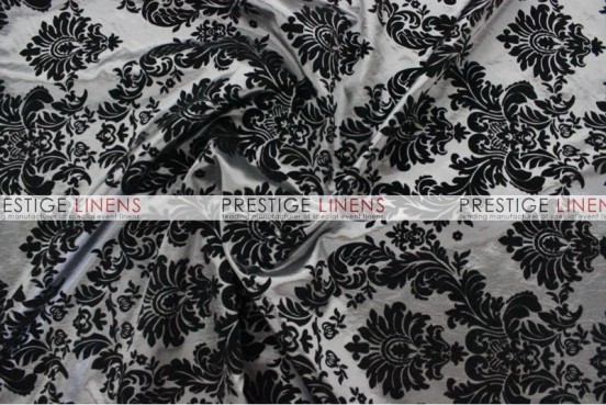 Flocking Damask Taffeta Sash-Charcoal/Black