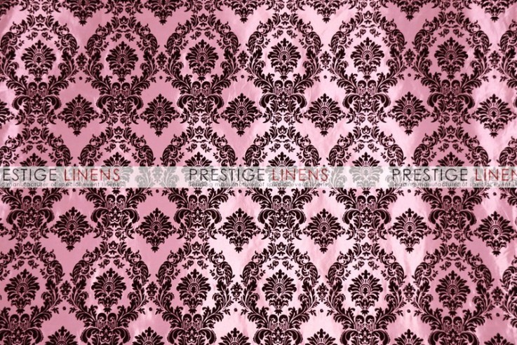 Flocking Damask Taffeta Sash-Pink/Black