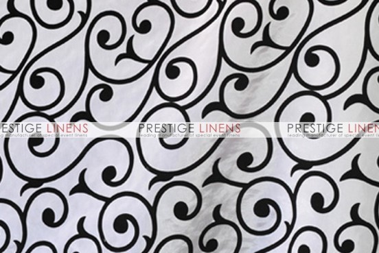 Flocking Damask Taffeta Sash-Scroll