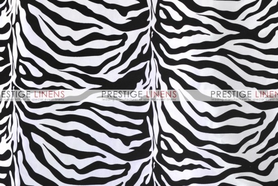 Flocking Zebra Taffeta Sash-White