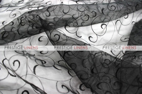 Organza Swirl Sash-1127 Black