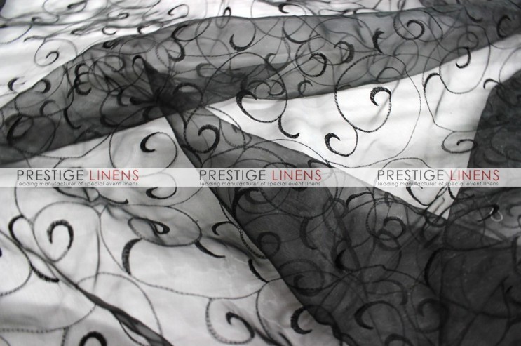 Organza Swirl Sash-1127 Black