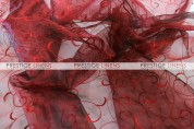 Organza Swirl Sash-628 Burgundy