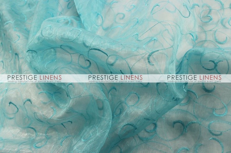 Organza Swirl Sash-927 Aqua