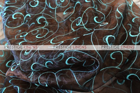 Organza Swirl Sash-Brown/Aqua