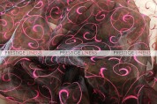 Organza Swirl Sash-Brown/Fuchsia