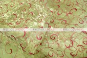 Organza Swirl Sash-Lime/Fuchsia