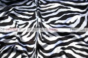 Zebra Print Charmeuse Sash-White