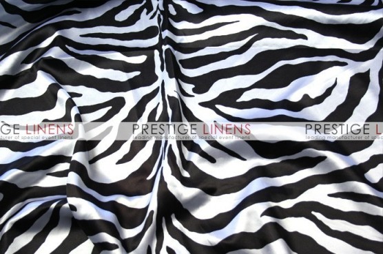 Zebra Print Charmeuse Sash-White