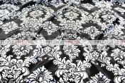 Damask Print Charmeuse Table Linen - Black/White