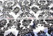 Damask Print Charmeuse Table Linen - White/Black