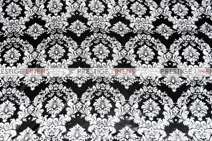 Damask Print Lamour Table Linen - Black/White