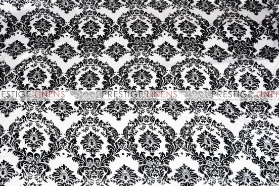Damask Print Lamour Table Linen - White/Black