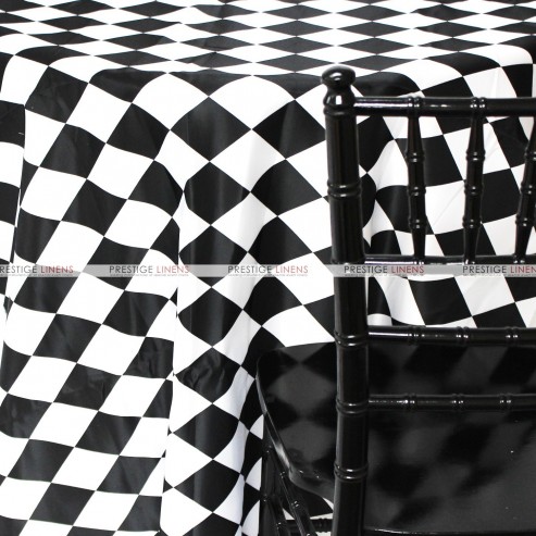 Diamond Print Lamour Table Linen - White/Black