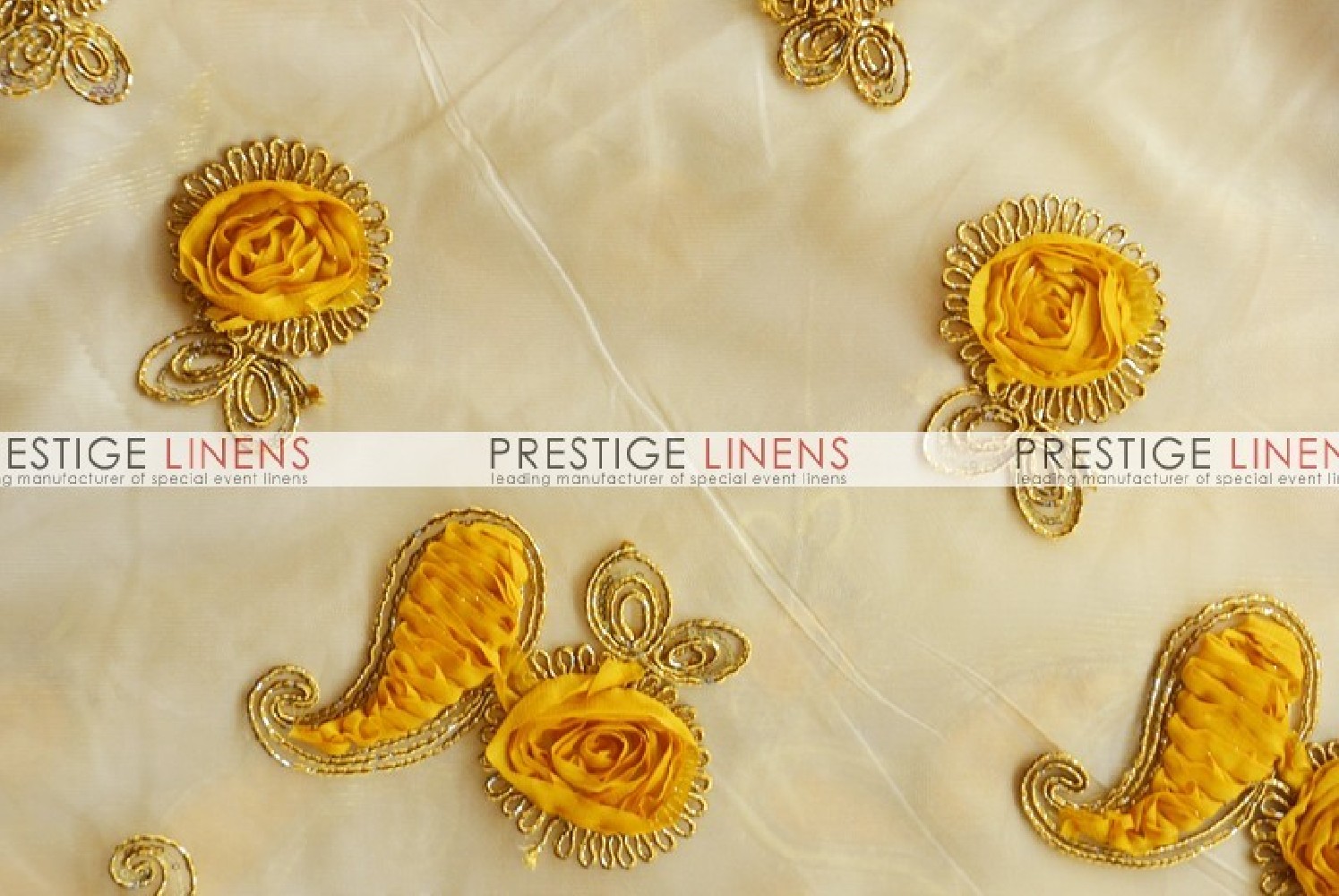 Fancy Paisley Table Linen Gold Prestige Linens