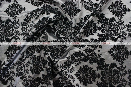 Flocking Damask Taffeta Chair Cover - Charcoal/Black